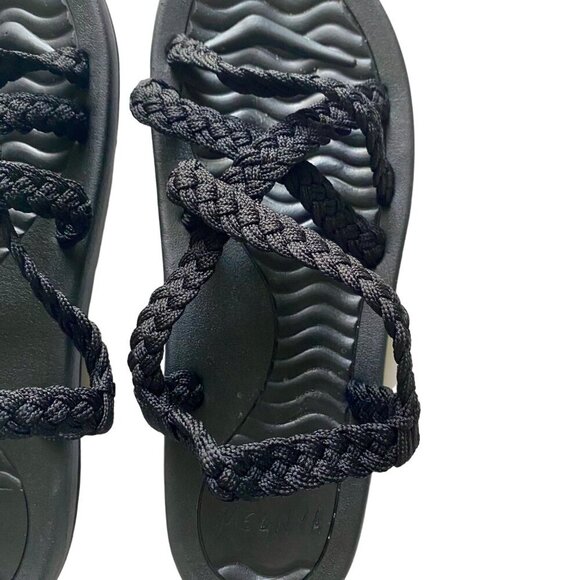 Megnya Women's Black Braided Rope Walking Sandals with Arch Support Size 10 - Picture 4 of 10